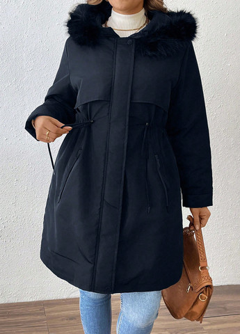 Темно-синя зимня куртка SHEIN