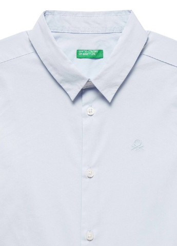Белоснежная кэжуал рубашка однотонная United Colors of Benetton с длинным рукавом