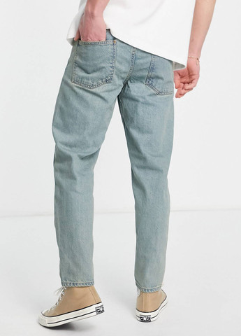 Светло-голубые демисезонные зауженные джинсы Asos