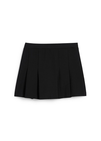 Черная кэжуал однотонная юбка C&A а-силуэта (трапеция), плиссе