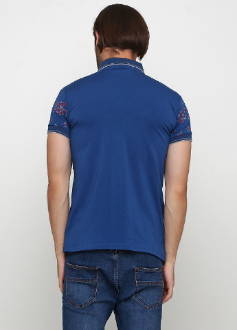Синяя футболка-поло для мужчин Golf с цветочным принтом