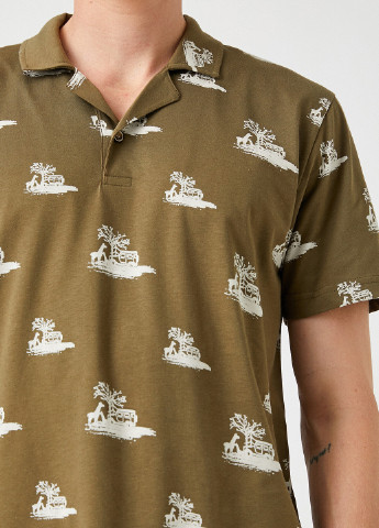 Оливковая (хаки) футболка-футболка для мужчин KOTON