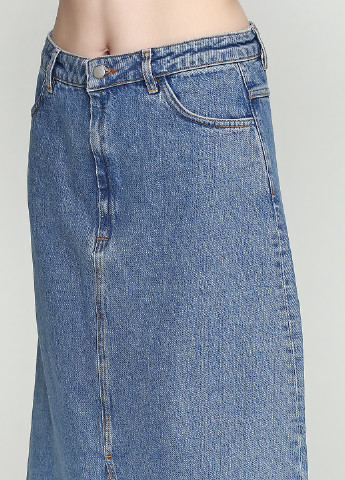 Светло-голубая джинсовая однотонная юбка MiH Jeans