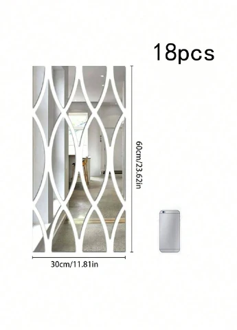 Декоративне дзеркало (18 дет.), 30х60 см SHEIN (322852277)