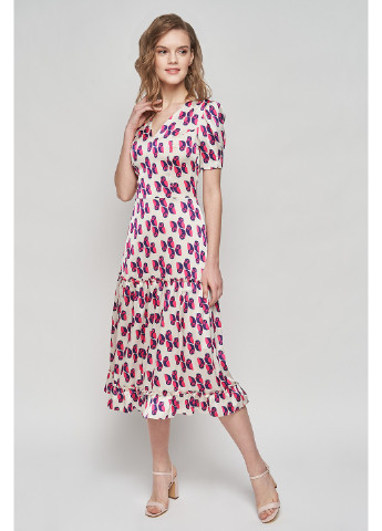Комбінована повсякденний сукня тіфані кльош BYURSE з абстрактним візерунком