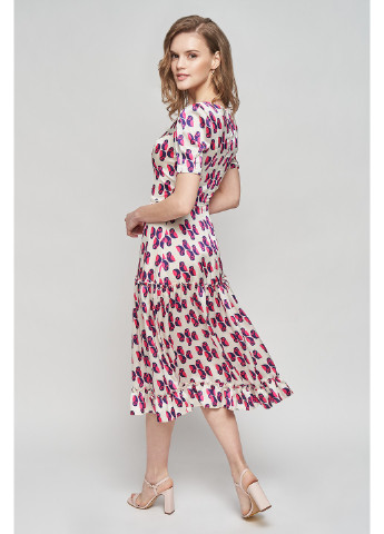 Комбінована повсякденний сукня тіфані кльош BYURSE з абстрактним візерунком