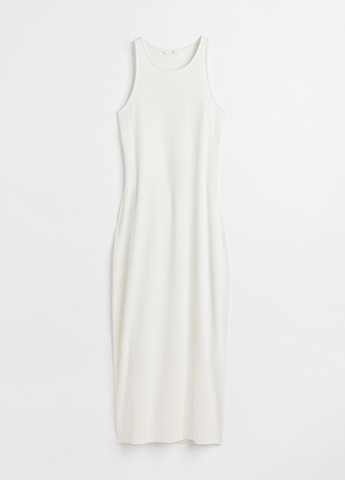 Белое кэжуал платье платье-майка H&M однотонное