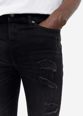 Черные демисезонные скинни джинсы H&M