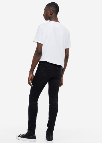 Черные демисезонные скинни джинсы H&M