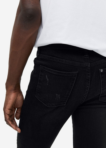 Черные демисезонные скинни джинсы H&M