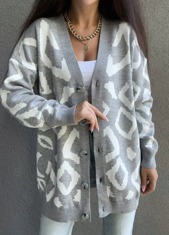 Серый демисезонный кардиган Fashion