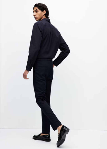 Темно-синие классические, кэжуал демисезонные классические брюки H&M