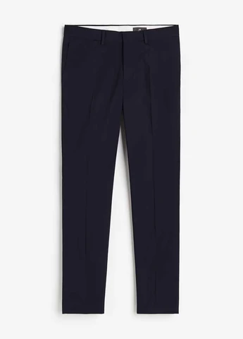 Темно-синие классические, кэжуал демисезонные классические брюки H&M
