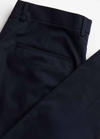 Темно-синие классические, кэжуал демисезонные классические брюки H&M