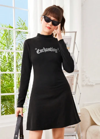Чёрное платье SHEIN (329821581)