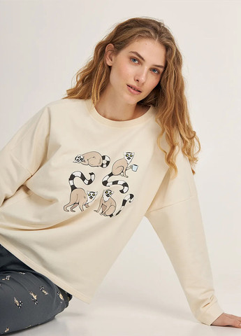 Айворі демісезонний комплект (лонгслів, штани) Ellen