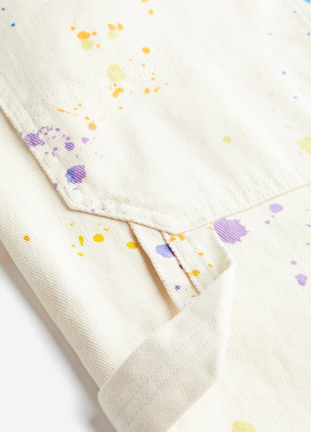 Комбинезон H&M комбинезон-брюки рисунок молочный денил, кэжуал хлопок