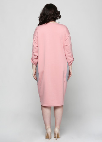 Светло-розовое кэжуал платье Laki однотонное