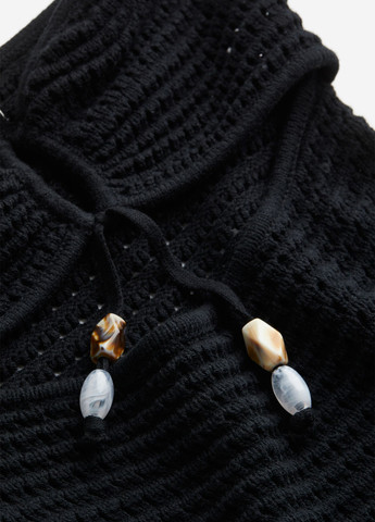 Чорна кежуал сукня силуетна, з відкритими плечима, з відкритою спиною H&M однотонна