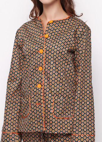 Цветная домашний рубашка с геометрическим узором Jhiva с длинным рукавом