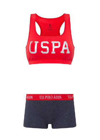 Красный демисезонный комплект (топ, шорты) U.S. Polo Assn.
