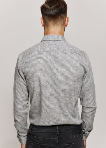 Серая кэжуал рубашка с геометрическим узором NAVI