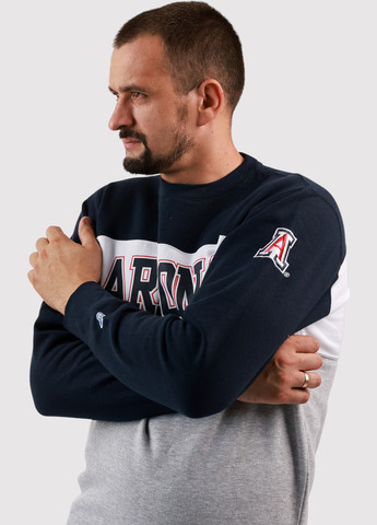 Комбинированный свитшот Blue 84 надпись без декора (361422084)