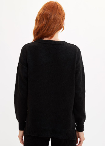 Черный демисезонный свитер джемпер DeFacto