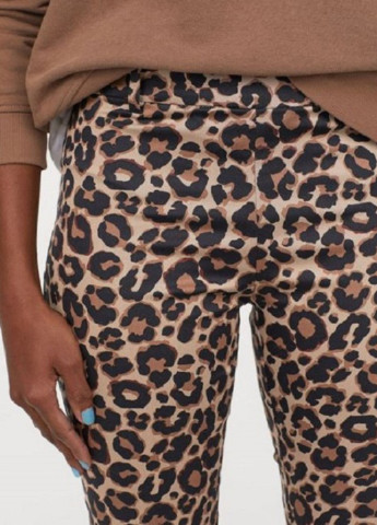 Бежевые кэжуал демисезонные укороченные, зауженные брюки H&M