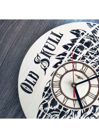 Дерев'яний настінний годинник "Череп" 7Arts (253567391)