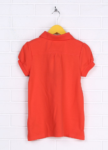 Оранжевая детская футболка-поло для девочки Juicy Couture однотонная