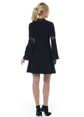 Чорна кежуал сукня кльош GENEVIE однотонна