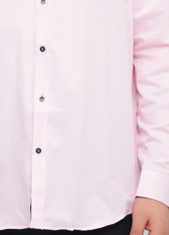 Сорочка Benson & Cherry однотонна рожева кежуал поліестер, бавовна