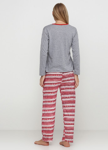 Червоний демісезонний комплект утеплений (лонгслів, брюки) Rinda Pijama
