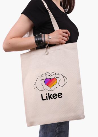Эко сумка шоппер белая Лайк (Likee) (9227-1711-WT) экосумка шопер 41*35 см MobiPrint (216642180)