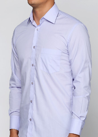 Голубой кэжуал рубашка однотонная VD One с длинным рукавом