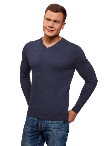 Темно-синий демисезонный пуловер пуловер Oodji