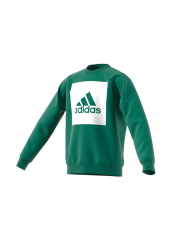 Свитшот adidas - Прямой крой надпись зеленый кэжуал - (161752012)