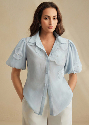 Светло-голубая блуза SHEIN