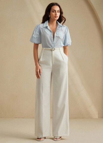 Светло-голубая блуза SHEIN