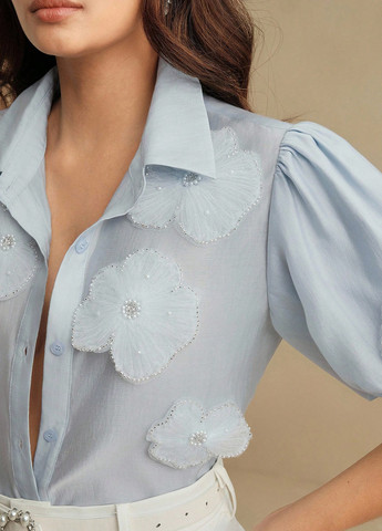 Светло-голубая блуза SHEIN