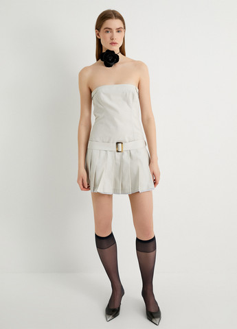 Світло-сіра святковий, кежуал сукня а-силует KOTON однотонна