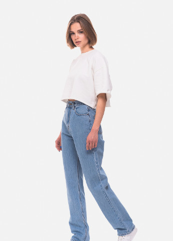 Джинси жіночі Light Minnim Straight мішкуваті однотонні блакитні джинсові бавовна