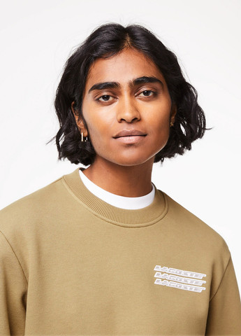 Светло-коричневый свитшот Lacoste логотип нашивки (298072813)