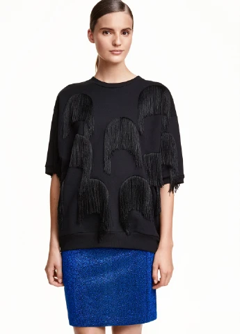 Синяя кэжуал меланж юбка H&M мини