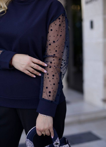 Темно-синій демісезонний комплект (світшот, штани) No Brand