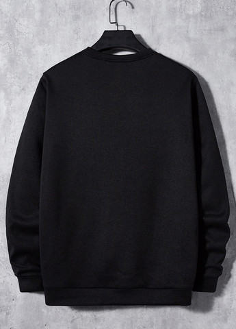 Черный свитшот SHEIN надпись без декора (331738994)