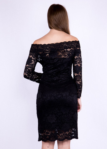 Черное кэжуал, коктейльное платье футляр Time of Style однотонное