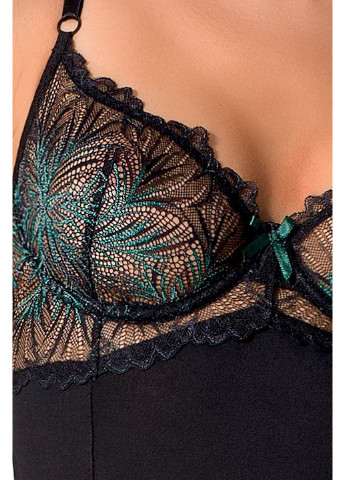 Черный демисезонный корсет с пажами floris corset black xxl/xxxl - exclusive Passion