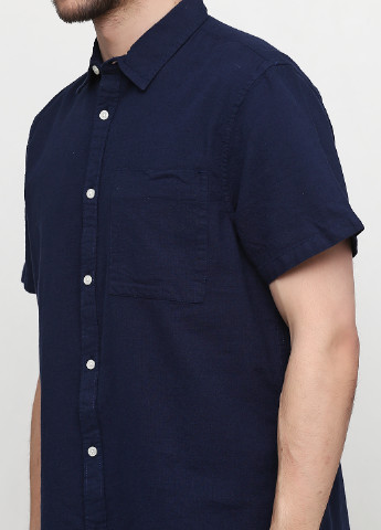 Темно-синяя кэжуал рубашка однотонная New Look